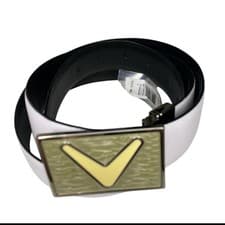 Image of NWT Men's Callaway Pearlized Chevron Reversible Belt White/Slack Size 40