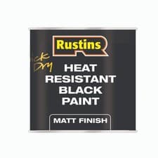 Image of Rustins Quick Dry Heat Resistant Black Paint Matt Finish 250ml/500ml