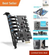 Image of Enhance Your Desktop with 7-Port PCIe USB 3.0 Card - 5 Type-A & 2 Type-C