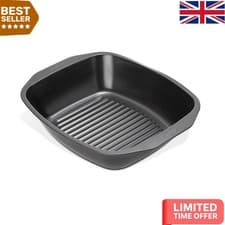 Image of Large Grey Roasting Tin with Integral Rack - Perfect For Healthy Cooking