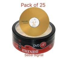 Image of 25 x Maxell DVD-R Recordable Discs (4.7GB, 16x Speed Shrink-Wrap