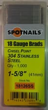 Image of Stainless Steel 18 Gauge Brads/Finish Nails in lengths 15mm - 50mm
