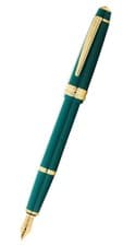 Image of Cross Bailey Fountain Pen Polished Green Resin and Gold Tone Medium Nib