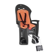 Image of HAMAX SIESTA CHILD BIKE SEAT W/LOCKABLE BRACKET GREY W/ORANGE PADDING - FRAME