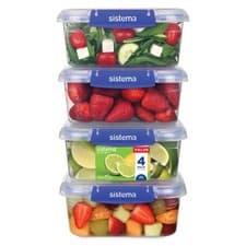 Image of Sistema KLIP IT PLUS 1L Leakproof Food Storage Containers 4 Pack BPA-Free