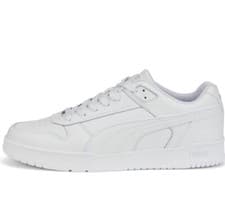 Image of Puma RBD Game Low Top Leather trainers. White / White / Team Gold. UK 6 EU 39