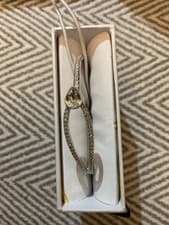 Image of Buckley London Hatton Bangle, Polished Rhodium Plated, pear cubic Zirconia BNIB