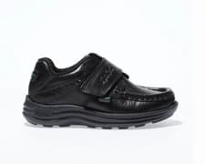 Image of Kickers Reasan Strap Leather JM 112823 Boys Kids Shoes Black School Shoe