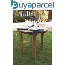 Image of Charles Taylor Circular Round Outdoor Coffee Side BBQ Wooden Table