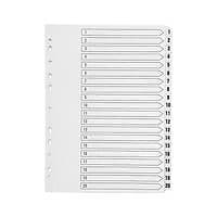 Image of Q-Connect 1-20 Index Multi-punched Polypropylene White A4 KF01356