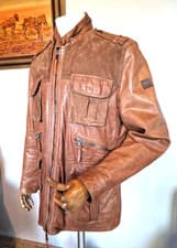 Image of MENS STUNNING   HUGO BOSS LEATHER JACKET LARGE /ref 1390