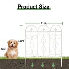 Image of 5x/10ft Decorative Garden Fence Retro Grass Border Metal Fencing Section Edging