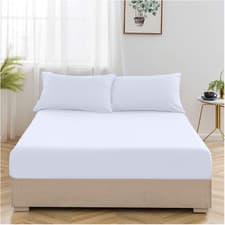 Image of Egyptian Cotton Bed Fitted Sheet + Pillowcase 9 Solid Colours UK Sizes Choose TC