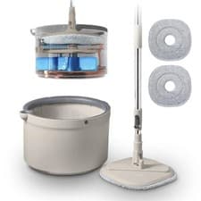 Image of Tower Duo Compact Spin Mop, 2 Internal Containers, Latte & Grey T869009MSH