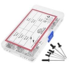 Image of 180 Pcs Assortment Pop Rivet Flange Rivets Blind Countersunk Fasteners