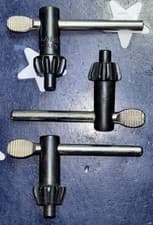 Image of (3) Original Jacobs K2 Thumb Chuck Key 1/4" Pilot 3649 2-Series 3 Keys