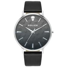 Image of POLICE 16023JS/02 Gents Quartz Black Dial & Leather Strap Watch £119.00