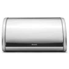 Image of Brabantia Roll Top Bread Bin Medium High Grade Stainless Steel White Silver