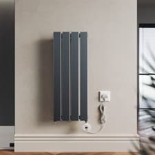 Image of Electric Radiator Wall Mounted ELEGANT Thermostatic Wifi Timer Grey Rads 800x300