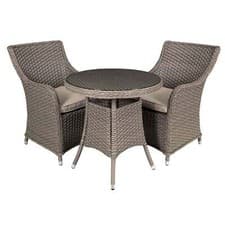 Image of Garden Dining Set, 3-Piece, Glass Table Top, Chairs x 6, Chester Rattan - Brown