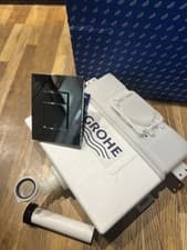 Image of GROHE 38422000 Concealed Cistern. 37489 inlet Pipe. Chrome Even dual Flush Plate