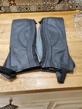Image of TBK Black Leather half  Chaps Size Small. RRP £40