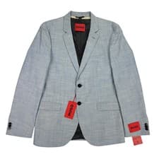 Image of Hugo Boss Mens Arti Wool Super Flex Extra Slim Fit Suit Jacket Light Blue 40R