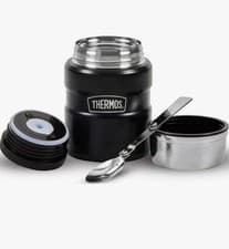 Image of Thermos Stainless Steel Vacuum Food Flask 470ml with Spoon Silver New
