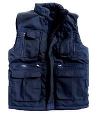Image of MENS 10 POCKET BODY WARMER Gents navy blue heavy duty padded jacket gilet