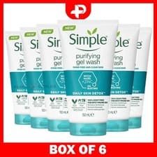 Image of Simple Daily Skin Detox Purifying Facial Gel Wash 150ml Pack of 6