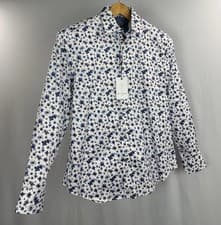 Image of Robert Graham Button-Up Shirt Mens Medium Vibrant Floral Art Flip Cuff LS Cotton
