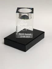 Image of Personalised Engraved In Loving Memory Of Mum Dad - Tealight Candle Glass Holder