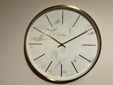 Image of Acctim “Luxe” 40cm Marble Effect Wall Clock, Brass - NEW RRP £60