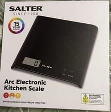 Image of Salter Arc Kitchen Scale – Digital Food Weighing Scales 3kg Capacity-Black- new