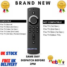 Image of Amazon 4K Remote Control with Alexa Voice For CUBE & Fire TV Stick UK Seller