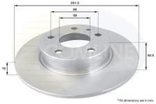 Image of Brake Disc Rear Fits Alfa Romeo 147 156 164 Fiat Croma Lancia COMLINE ADC1806
