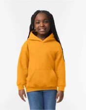 Image of Gildan Heavy Blend Youth Hooded Sweatshirt Girls Boys Plain Hood Jumper Pullover