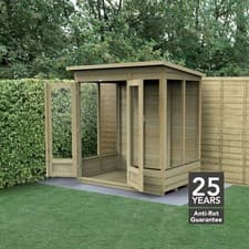 Image of Forest 4LIFE Pent Summerhouse 6x4 Double Door 5 Window Garden Shed