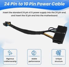 Image of 24 Pin to 10 Pin ATX Adapter Cable PSU Main Power Supply Cable Braided Lenovo
