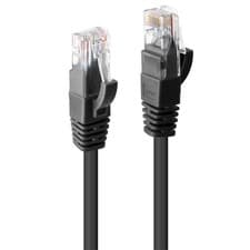 Image of LINDY 48076 Cat.6 U/UTP Network Cable, Black, 0.5m 0.5m Black