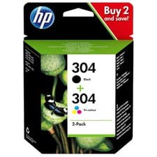 Image of HP 304 Combo Black and Colour Ink Cartridge Original for Deskjet 3720 3730 dec22
