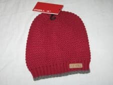 Image of BNWT - O'NEILL Garter Stitch Knitted Beanie Hat Dark Fuchsia Pink Medium