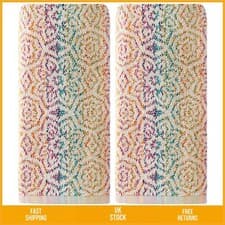 Image of Vibrant Jacquard Reversible Cotton Hand Towel Set Multicolored 2 Pc