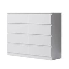 Image of 8 Drawer Chest of Drawers Modern Bedroom Furniture Matt White