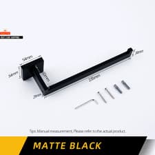 Image of Bagnolux Towel Holder for Bathroom Wall Mounted Black Towel Bar Brushed Gold Bat