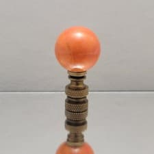 Image of Marbled Opaque Glass 1" Ball Lamp Finials Nickel/Polished/Antique Bases
