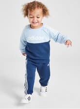 Image of adidas Boys linear colour block crew Tracksuit Size 9-12 Months