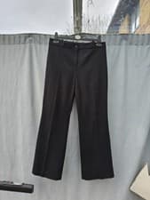 Image of M&S Black Viscose Blend Jersey Ponte Bootcut Trousers UK 14 Short L27 New