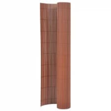 Image of WALPLUS Brown Double Sided Garden Fence Screen 90 x 400 cm Privacy Divider