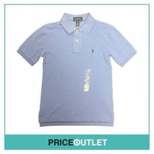 Image of Ralph Lauren - Boys Light Blue Iconic Mesh Polo Shirt - Size S (8) - BRAND NEW W